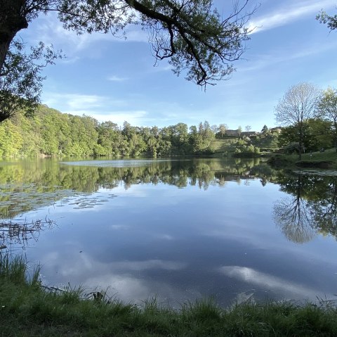 Blick auf das Ulmener Maar, © GesundLand Vulkaneifel GmbH, Carina Wagner Blick auf das Ulmener Maar, © GesundLand Vulkaneifel GmbH, Carina Wagner