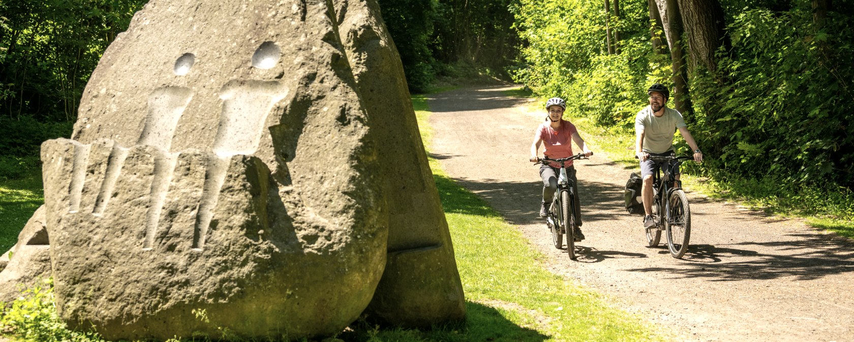 Vulkanpark cycle path, sculpture in Nettepark, &copy; Eifel Tourismus GmbH, Dominik Ketz
